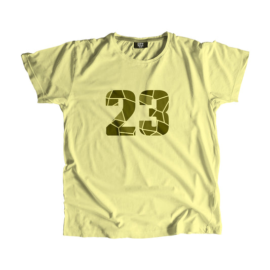 23 Number Men Unisex T-Shirt | Custom Number Graphic Tee (Butter Yellow)