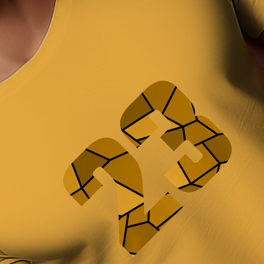 23 Number Men Unisex T-Shirt | Custom Number Graphic Tee (Golden Yellow)