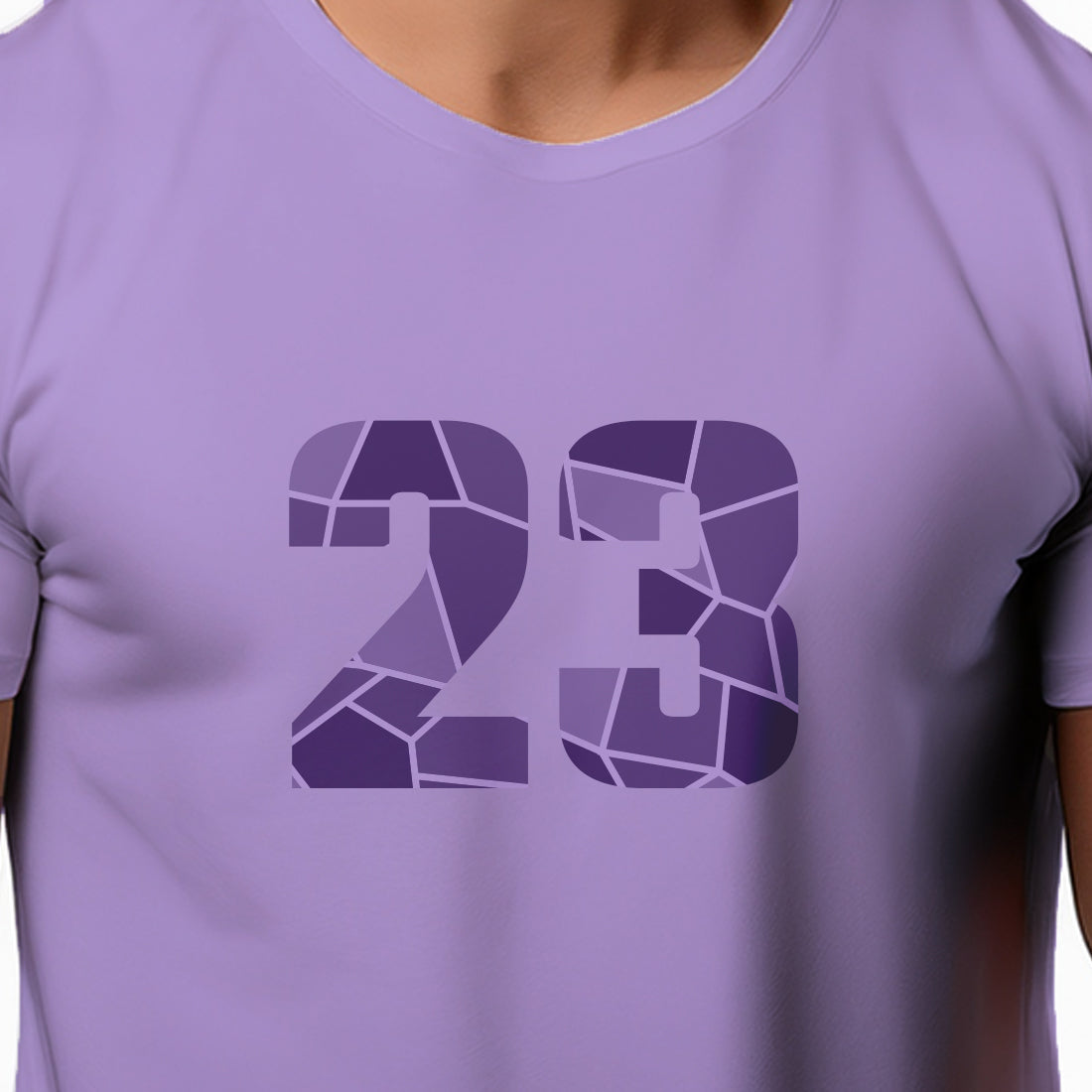23 Number Men Unisex T-Shirt | Custom Number Graphic Tee (Iris Lavender)