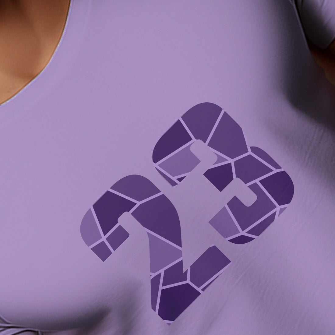 23 Number Men Unisex T-Shirt | Custom Number Graphic Tee (Iris Lavender)