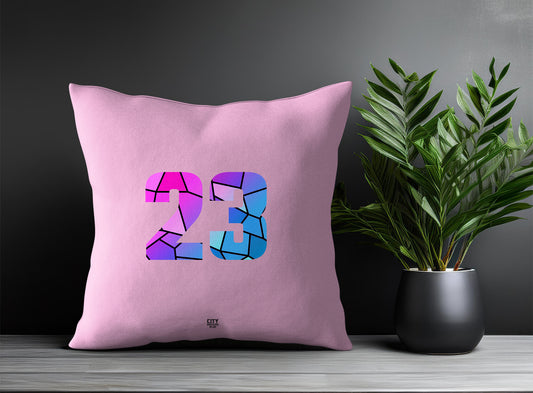 23 Number Pillow Case and Pillow Throw (Light Pink)
