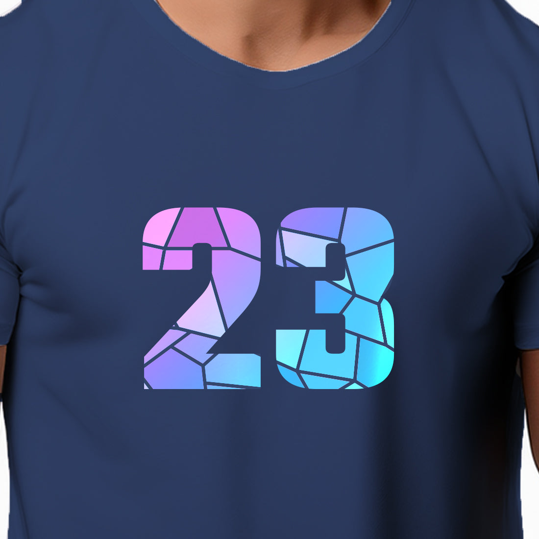 23 Number Men Unisex T-Shirt | Custom Number Graphic Tee (Navy Blue)