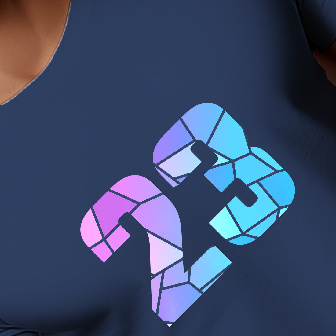 23 Number Men Unisex T-Shirt | Custom Number Graphic Tee (Navy Blue)