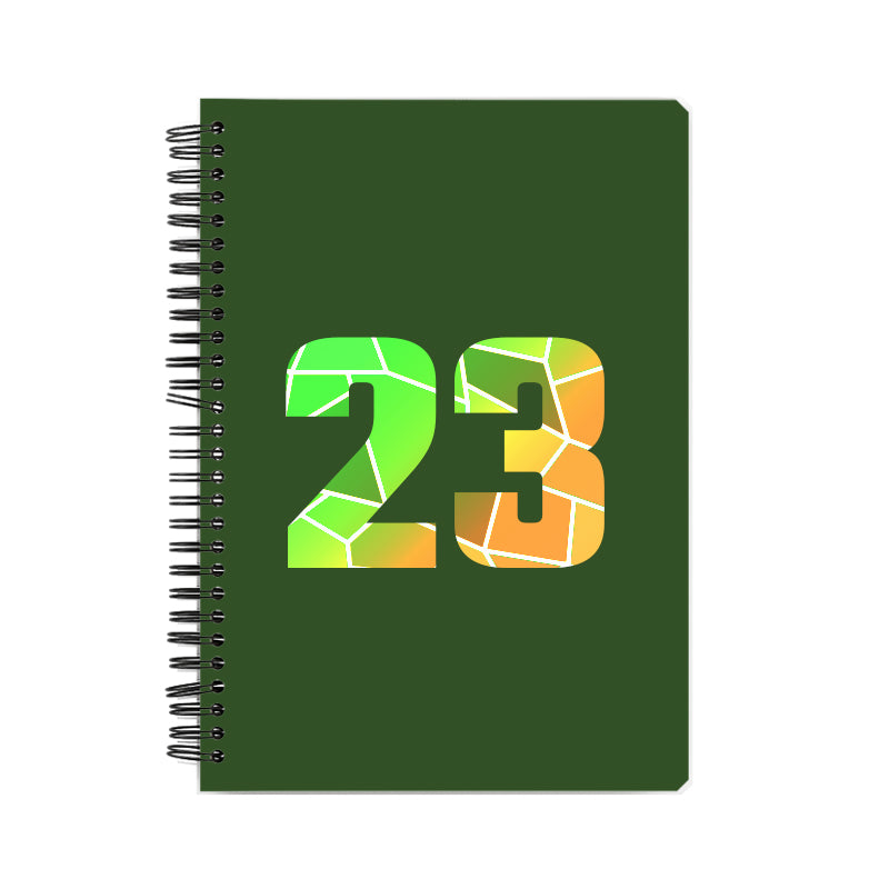 23 Number Notebook (Olive Green, A5 Size, 100 Pages, Ruled, 6 Pack)