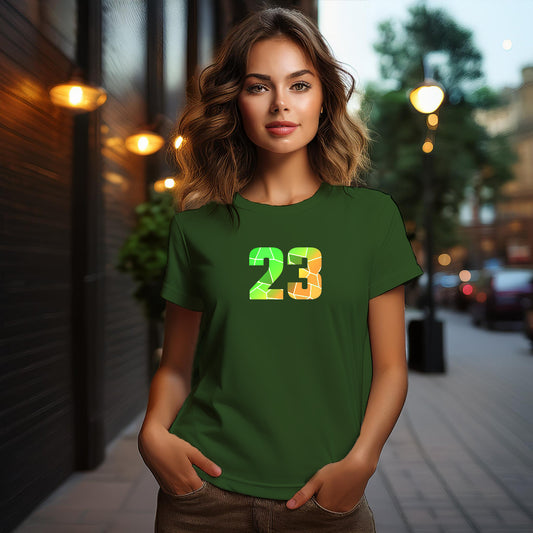 23 Number Women's T-Shirt (Olive Green)