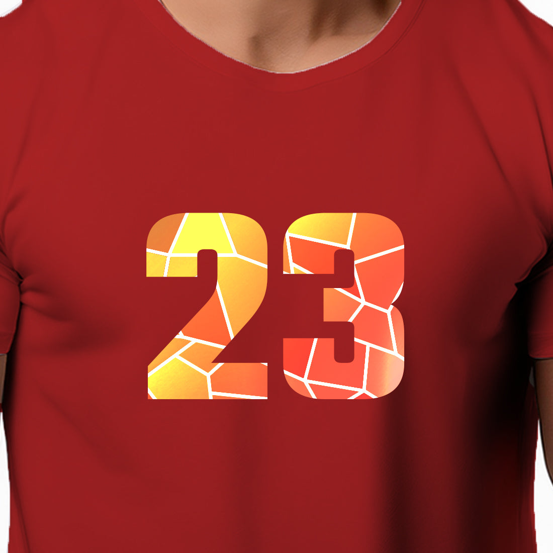23 Number Men Unisex T-Shirt | Custom Number Graphic Tee (Red)
