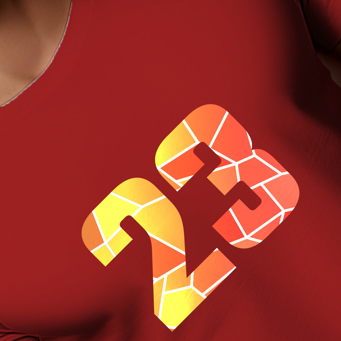 23 Number Men Unisex T-Shirt | Custom Number Graphic Tee (Red)