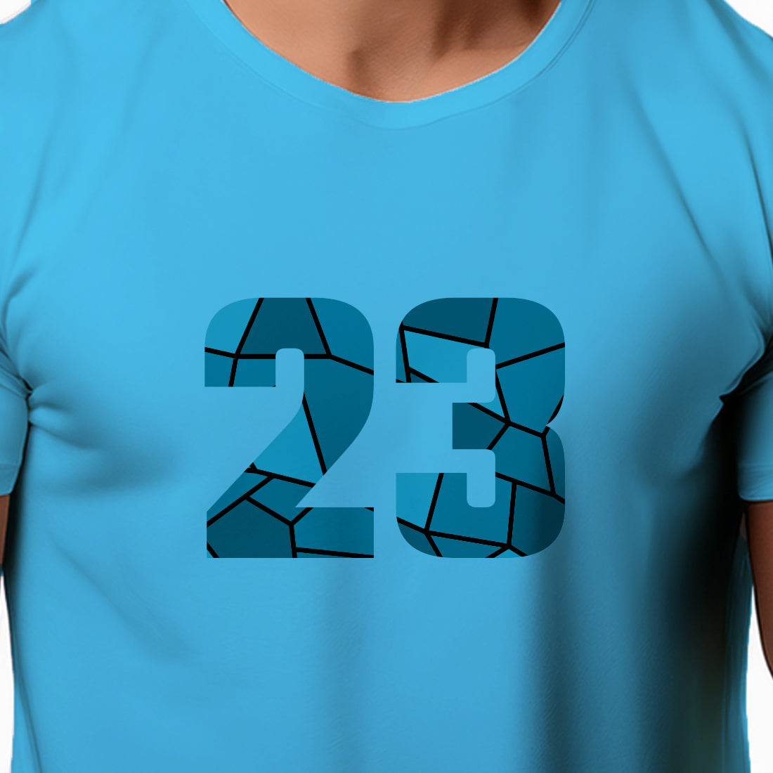 23 Number Men Unisex T-Shirt | Custom Number Graphic Tee (Sky Blue)