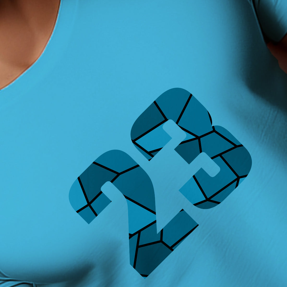 23 Number Men Unisex T-Shirt | Custom Number Graphic Tee (Sky Blue)