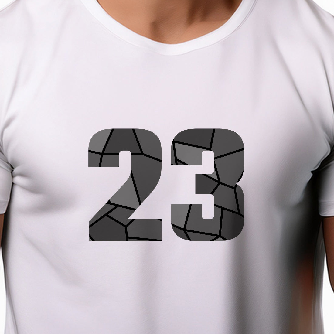 23 Number Men Unisex T-Shirt | Custom Number Graphic Tee (White)
