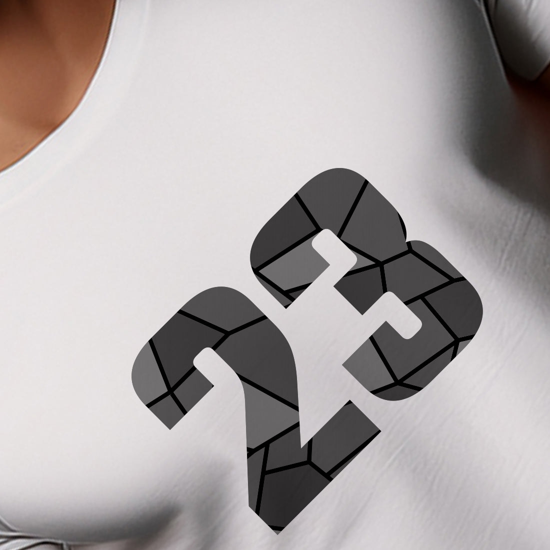 23 Number Men Unisex T-Shirt | Custom Number Graphic Tee (White)