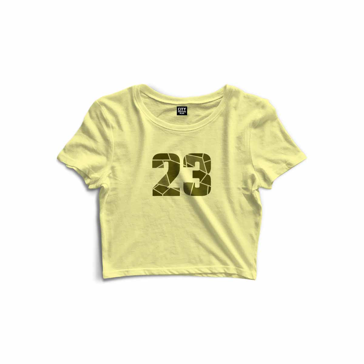 23 Number Women Crop Top (Butter Yellow)