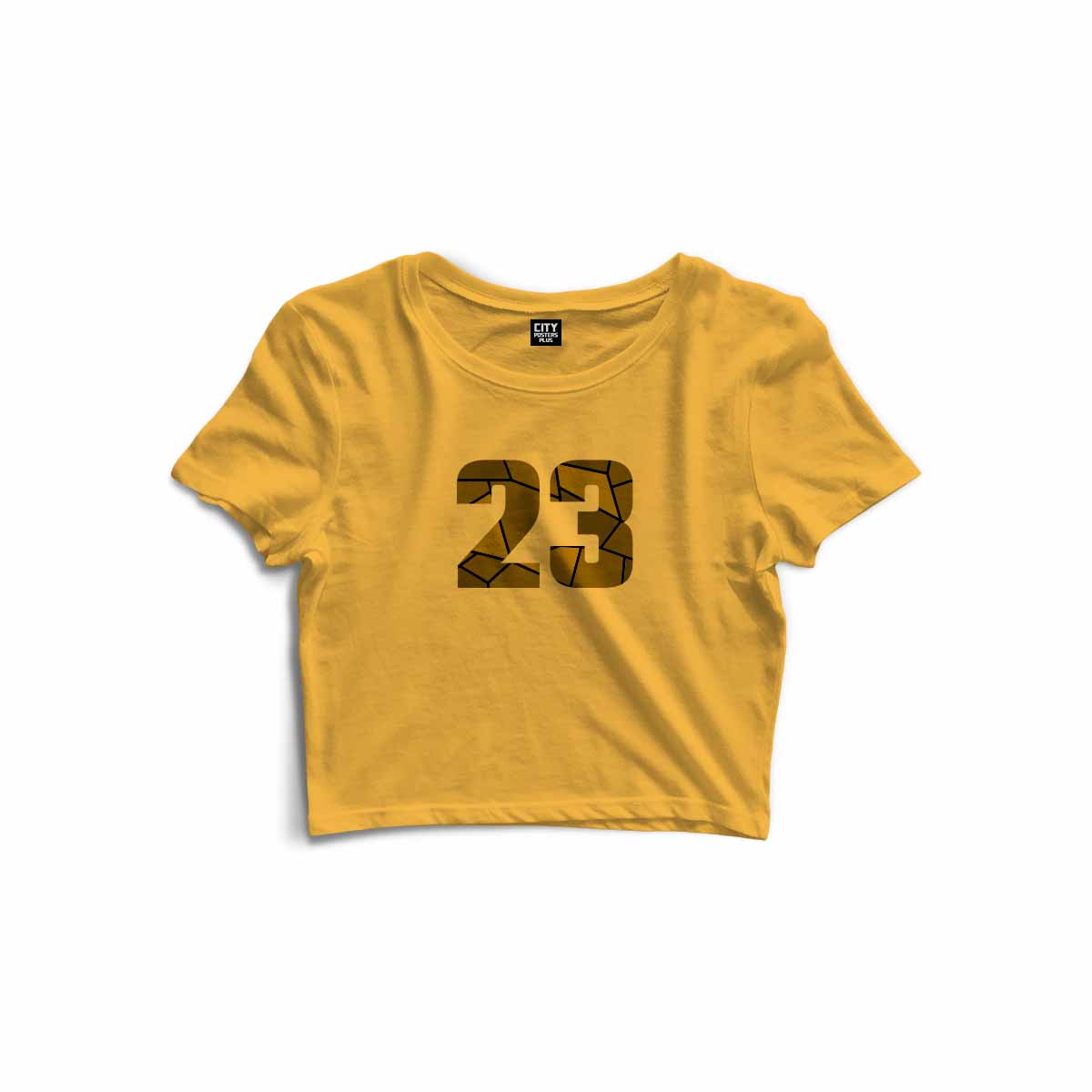 23 Number Women Crop Top (Golden Yellow)