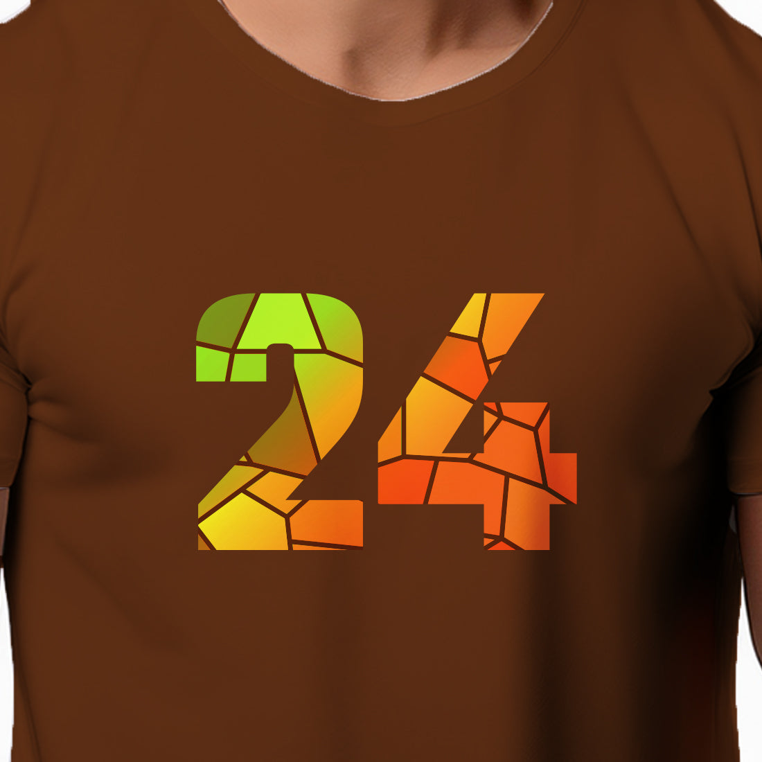 24 Number Men Unisex T-Shirt | Custom Number Graphic Tee (Brown)