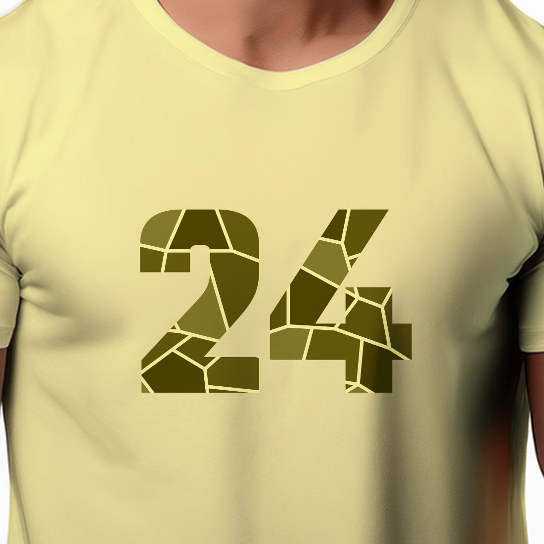 24 Number Men Unisex T-Shirt | Custom Number Graphic Tee (Butter Yellow)