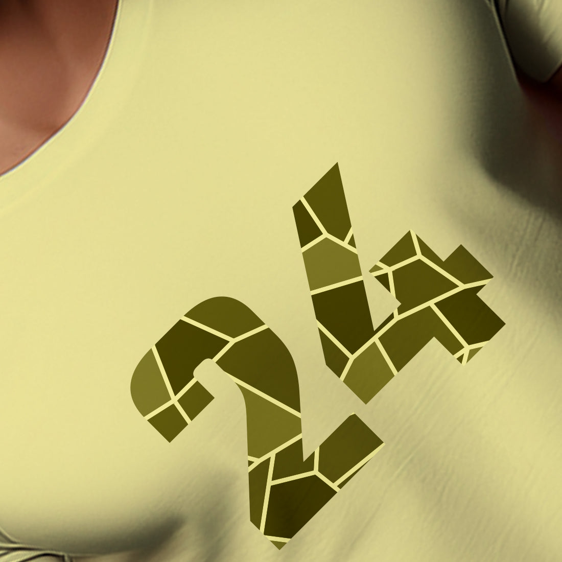 24 Number Men Unisex T-Shirt | Custom Number Graphic Tee (Butter Yellow)