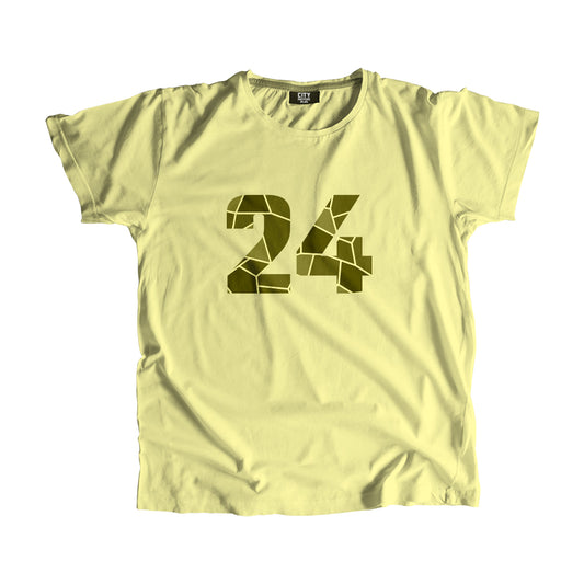 24 Number Men Unisex T-Shirt | Custom Number Graphic Tee (Butter Yellow)