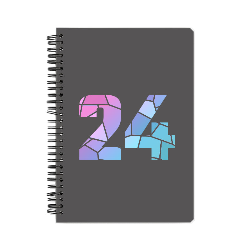 24 Number Notebook (Charcoal Grey, A5 Size, 100 Pages, Ruled, 6 Pack)