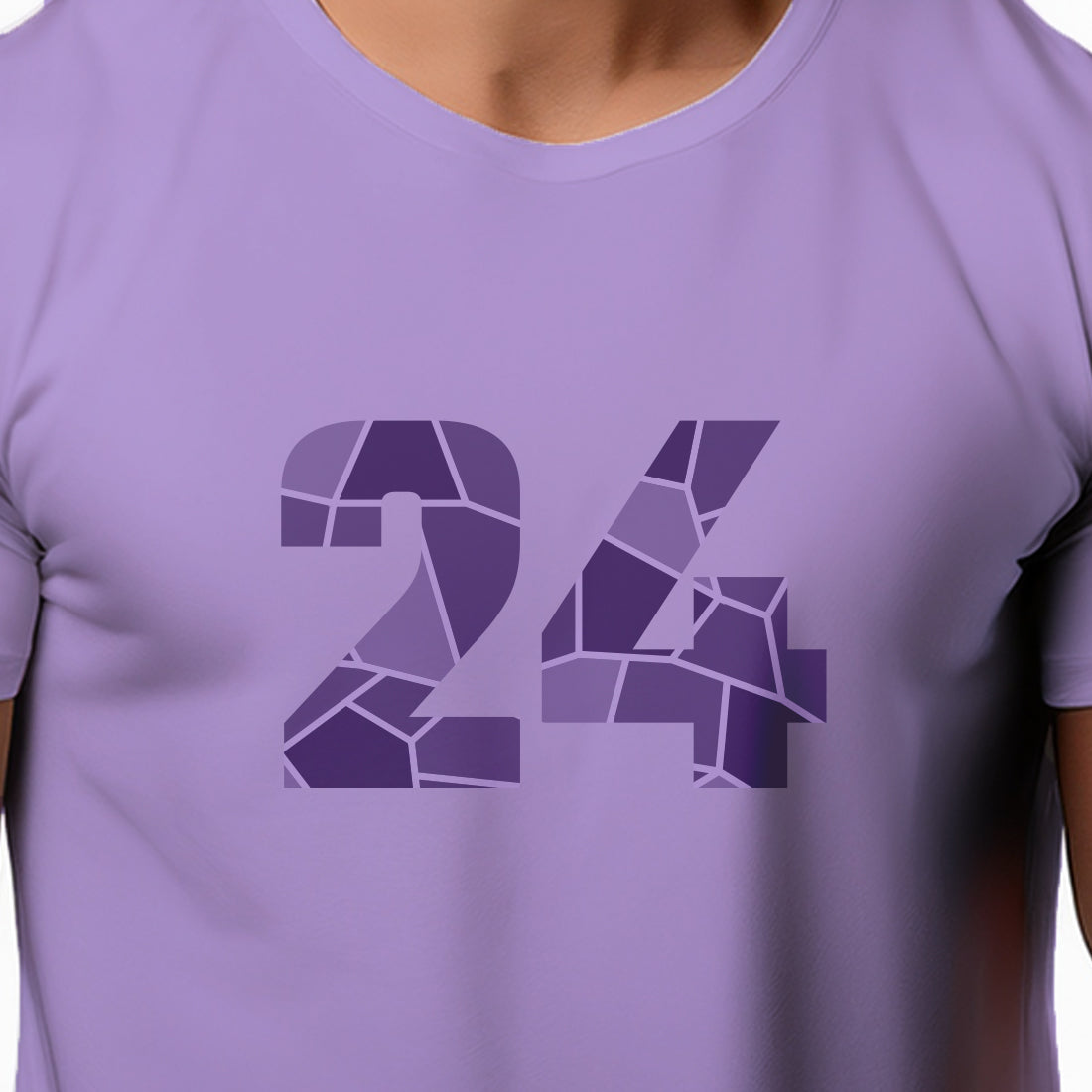 24 Number Men Unisex T-Shirt | Custom Number Graphic Tee (Iris Lavender)