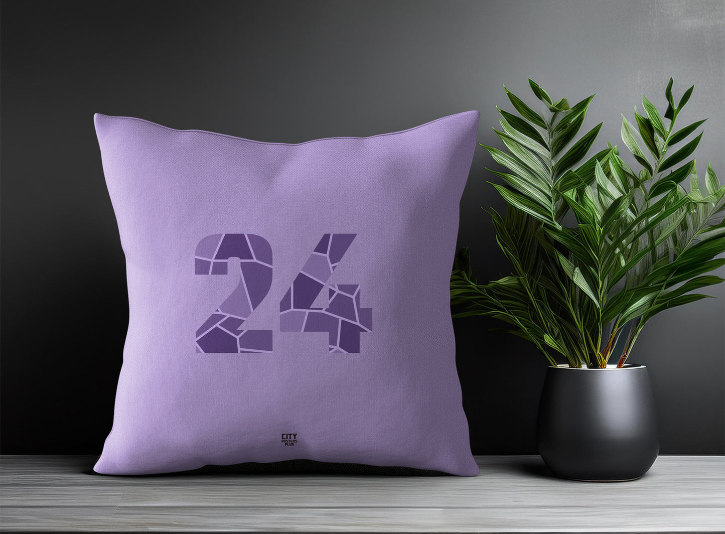 24 Number Pillow Case and Pillow Throw (Iris Lavender)
