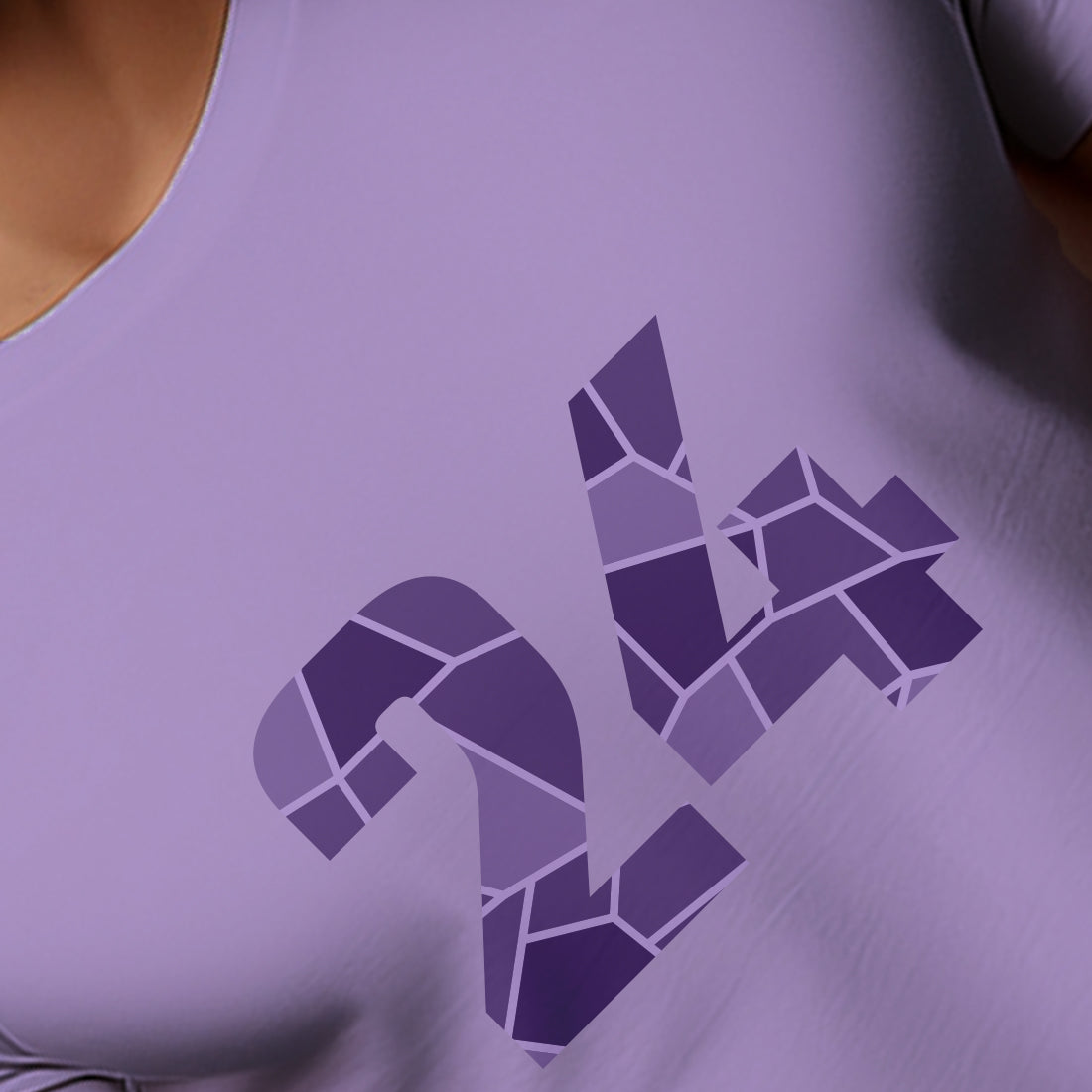 24 Number Men Unisex T-Shirt | Custom Number Graphic Tee (Iris Lavender)