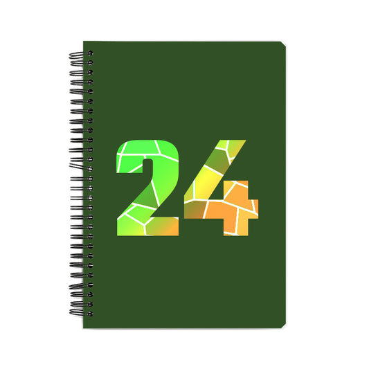 24 Number Notebook (Olive Green, A5 Size, 100 Pages, Ruled, 6 Pack)