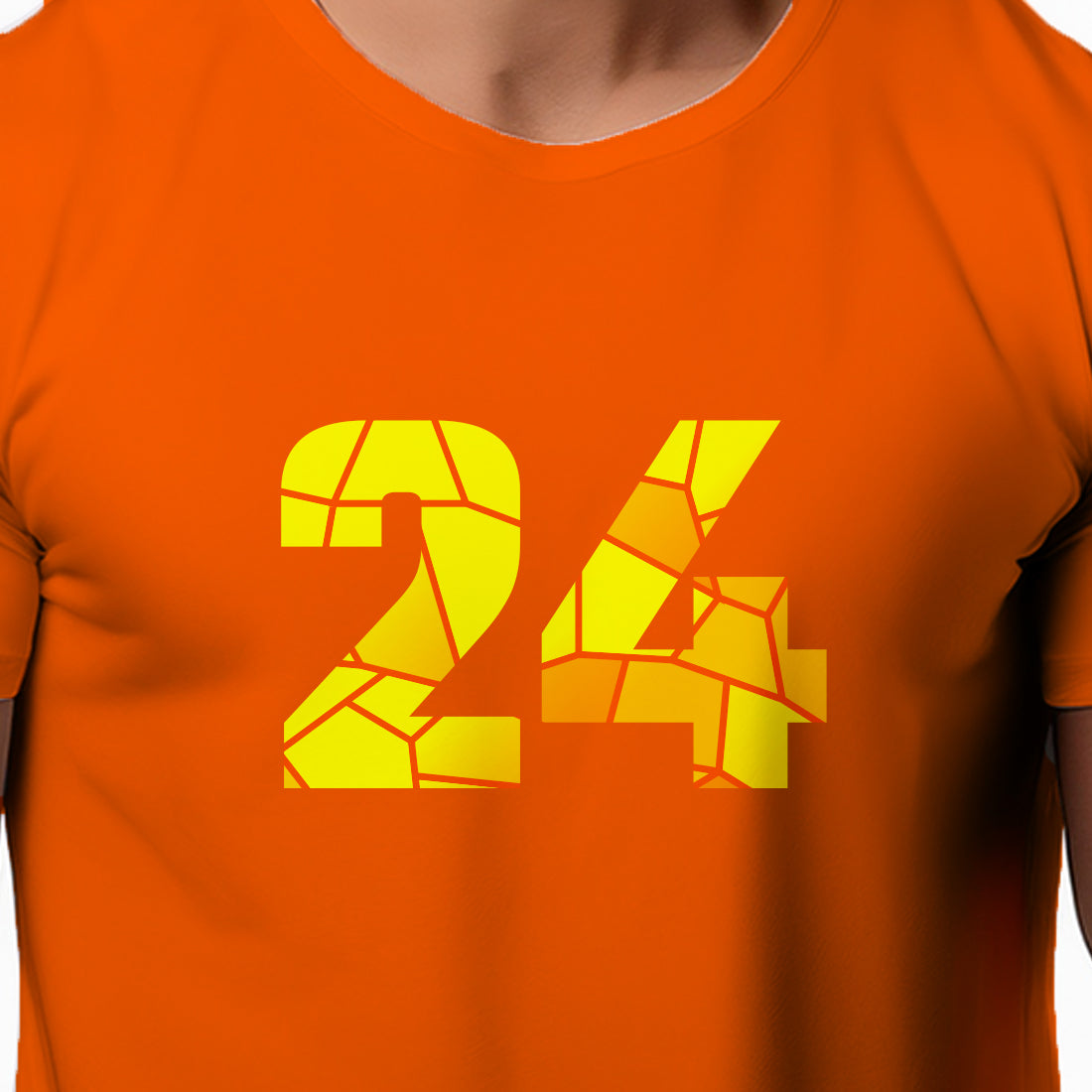24 Number Men Unisex T-Shirt | Custom Number Graphic Tee (Orange)