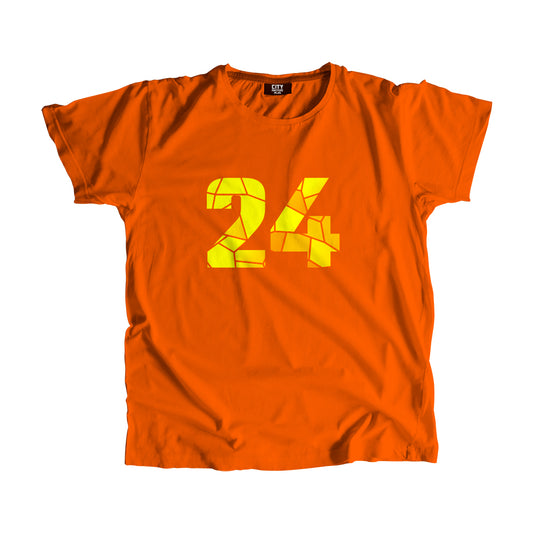 24 Number Men Unisex T-Shirt | Custom Number Graphic Tee (Orange)