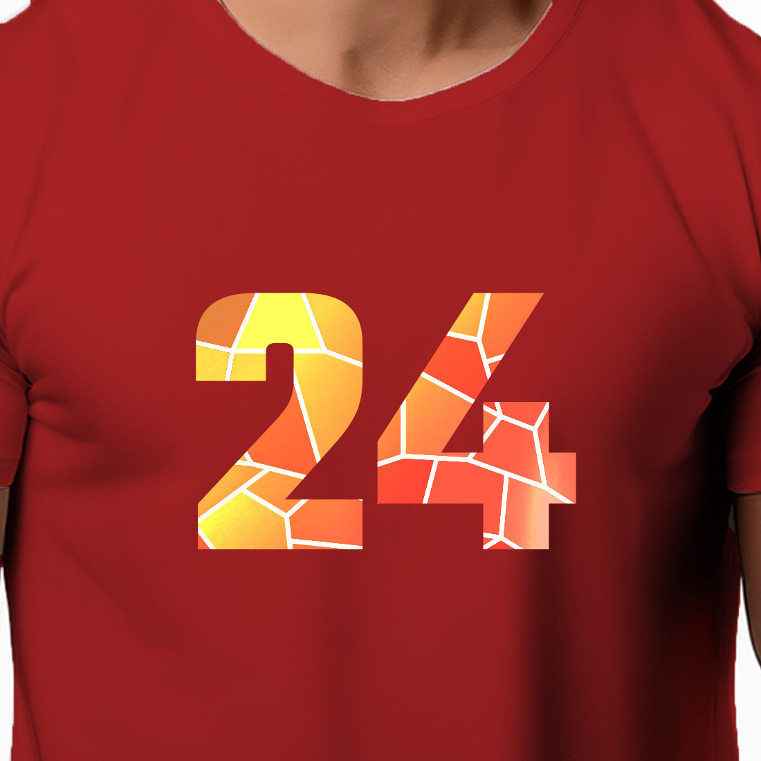 24 Number Men Unisex T-Shirt | Custom Number Graphic Tee (Red)