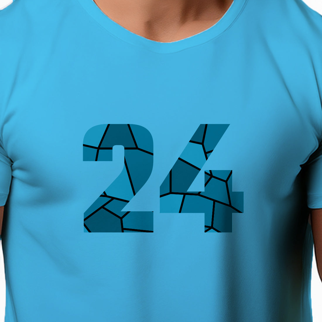24 Number Men Unisex T-Shirt | Custom Number Graphic Tee (Sky Blue)