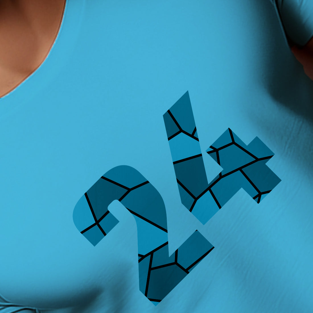 24 Number Men Unisex T-Shirt | Custom Number Graphic Tee (Sky Blue)