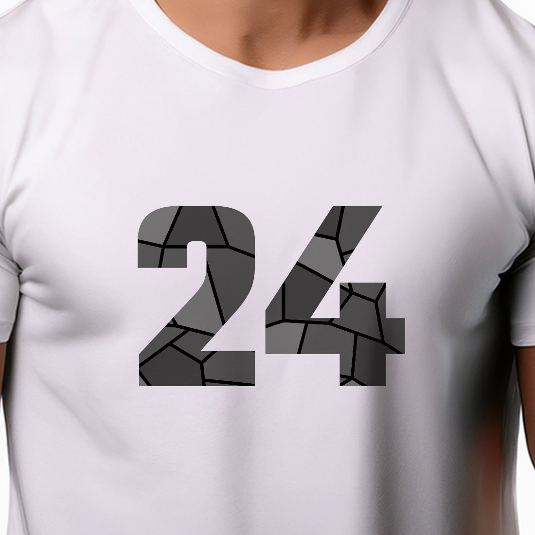24 Number Men Unisex T-Shirt | Custom Number Graphic Tee (White)