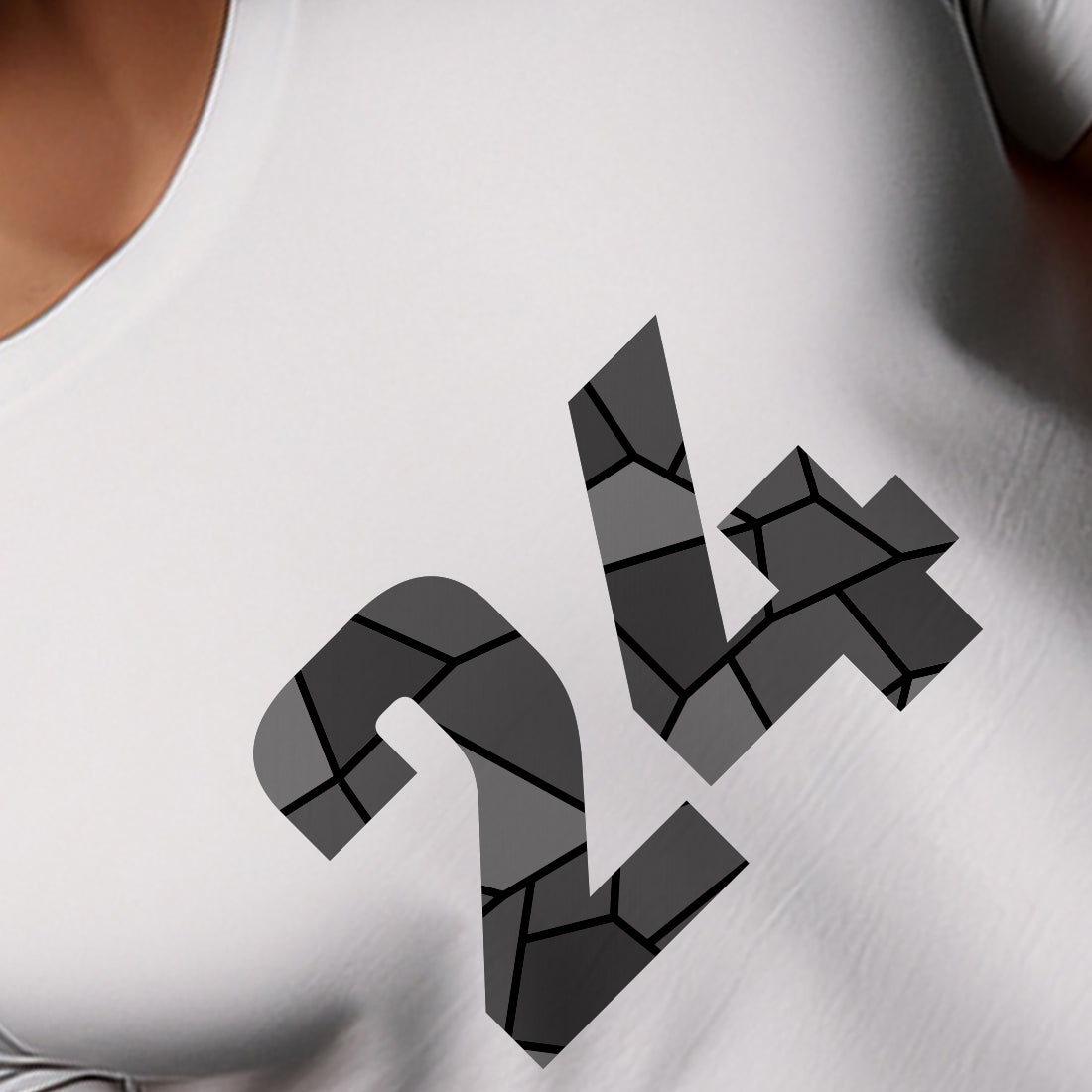 24 Number Men Unisex T-Shirt | Custom Number Graphic Tee (White)
