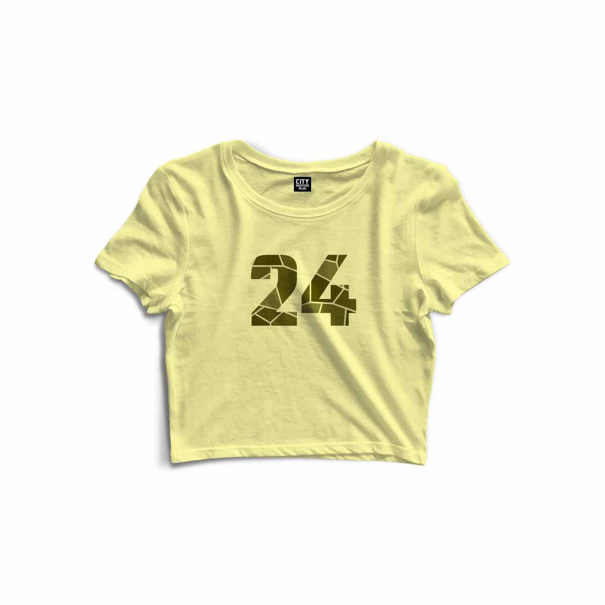 24 Number Women Crop Top (Butter Yellow)