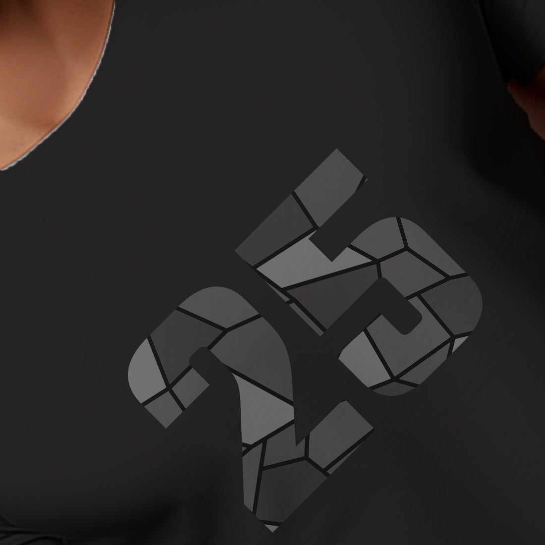 25 Number Men Unisex T-Shirt | Custom Number Graphic Tee (Black)