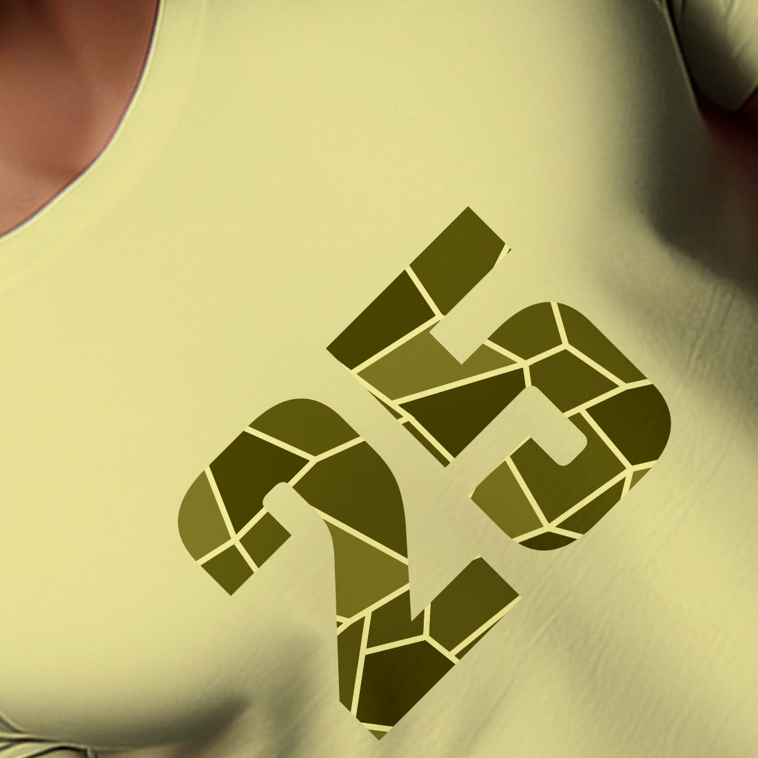 25 Number Men Unisex T-Shirt | Custom Number Graphic Tee (Butter Yellow)