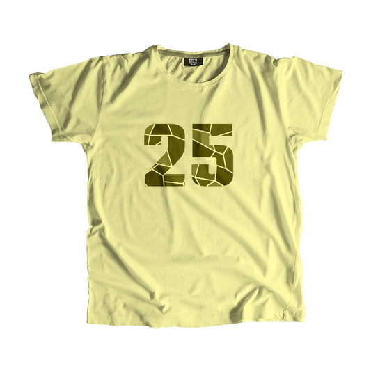 25 Number Men Unisex T-Shirt | Custom Number Graphic Tee (Butter Yellow)