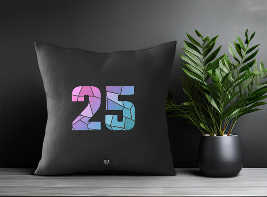 25 Number Pillow Case and Pillow Throw (Charcoal Grey)