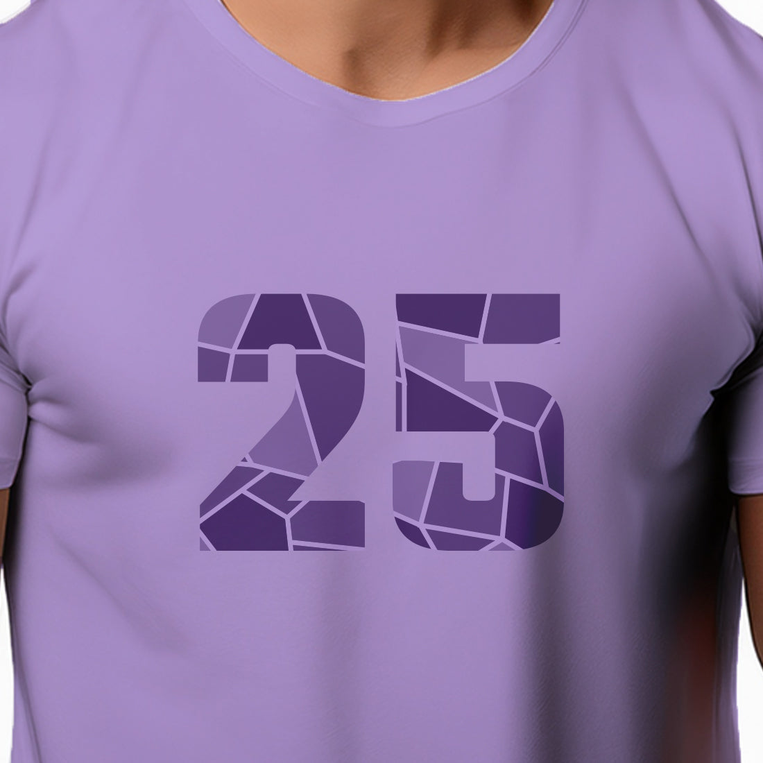 25 Number Men Unisex T-Shirt | Custom Number Graphic Tee (Iris Lavender)