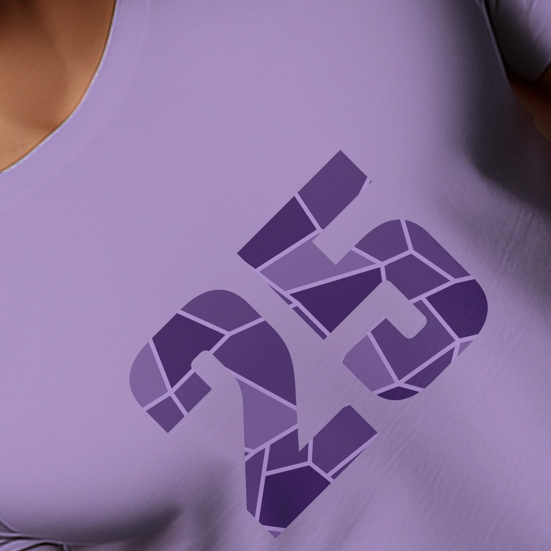 25 Number Men Unisex T-Shirt | Custom Number Graphic Tee (Iris Lavender)