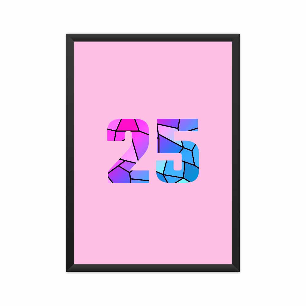 25 Number Framed Poster