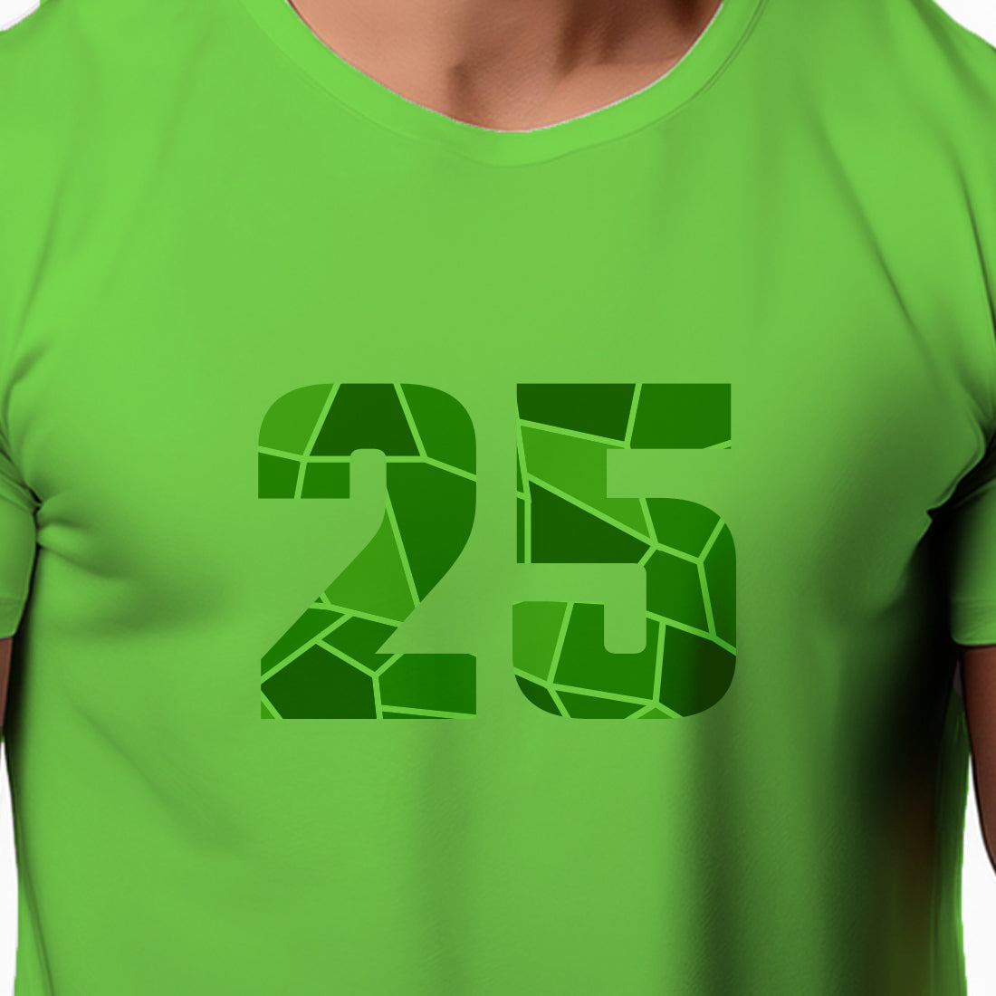 25 Number Men Unisex T-Shirt | Custom Number Graphic Tee (Liril Green)