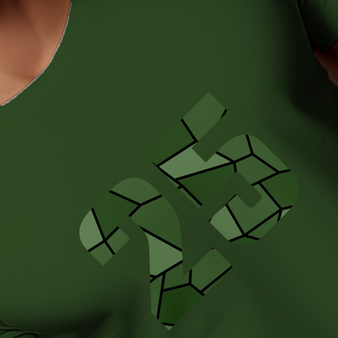 25 Number Men Unisex T-Shirt | Custom Number Graphic Tee (Olive Green)