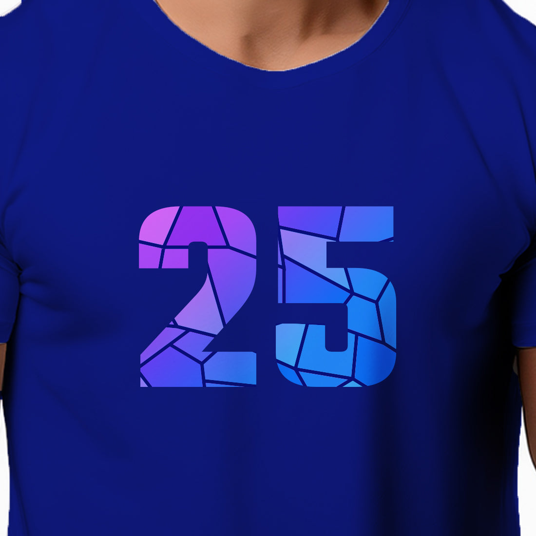 25 Number Men Unisex T-Shirt | Custom Number Graphic Tee (Royal Blue)