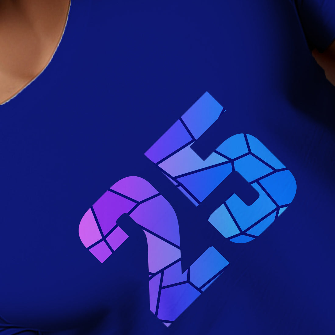 25 Number Men Unisex T-Shirt | Custom Number Graphic Tee (Royal Blue)