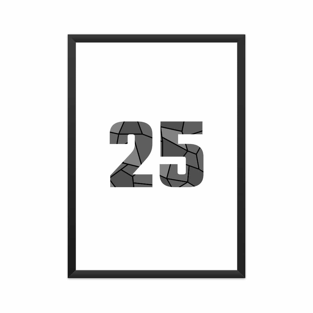 25 Number Framed Poster