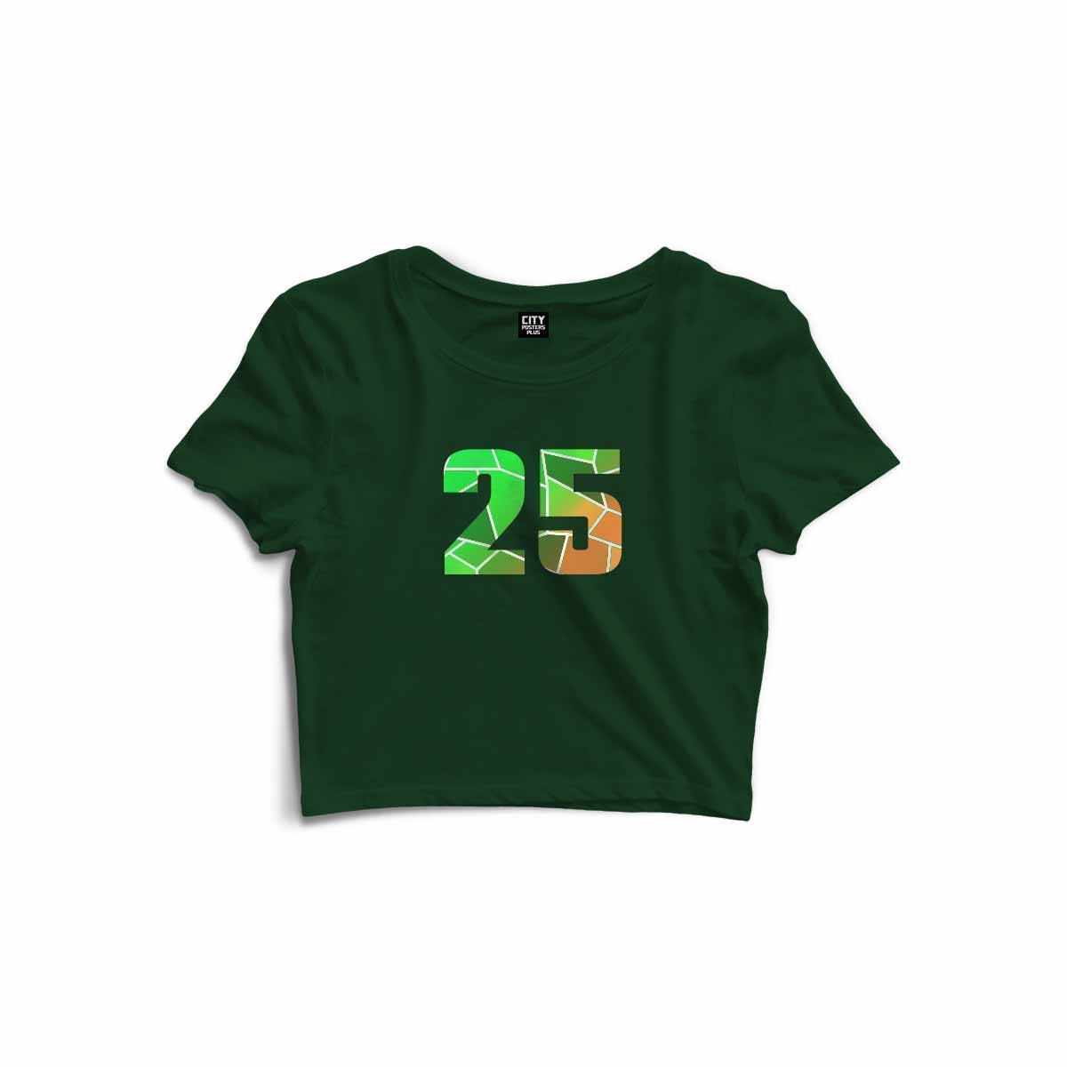 25 Number Women Crop Top (Olive Green)