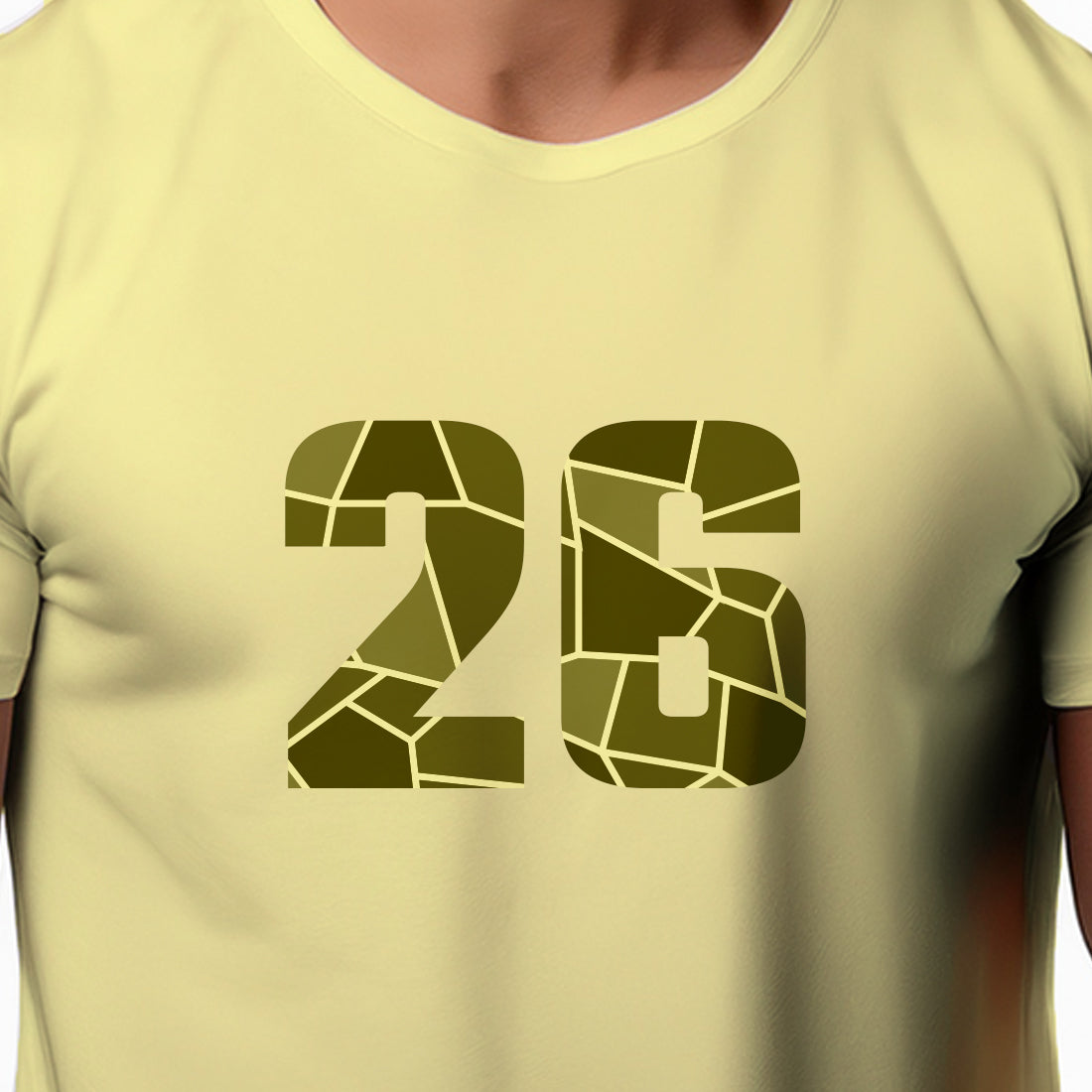 26 Number Men Unisex T-Shirt | Custom Number Graphic Tee (Butter Yellow)