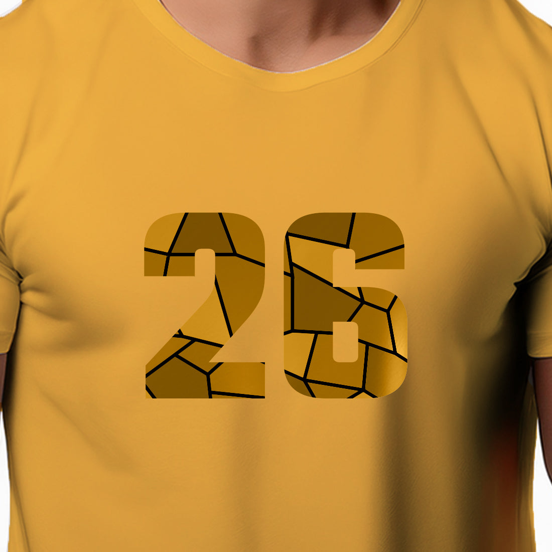 26 Number Men Unisex T-Shirt | Custom Number Graphic Tee (Golden Yellow)