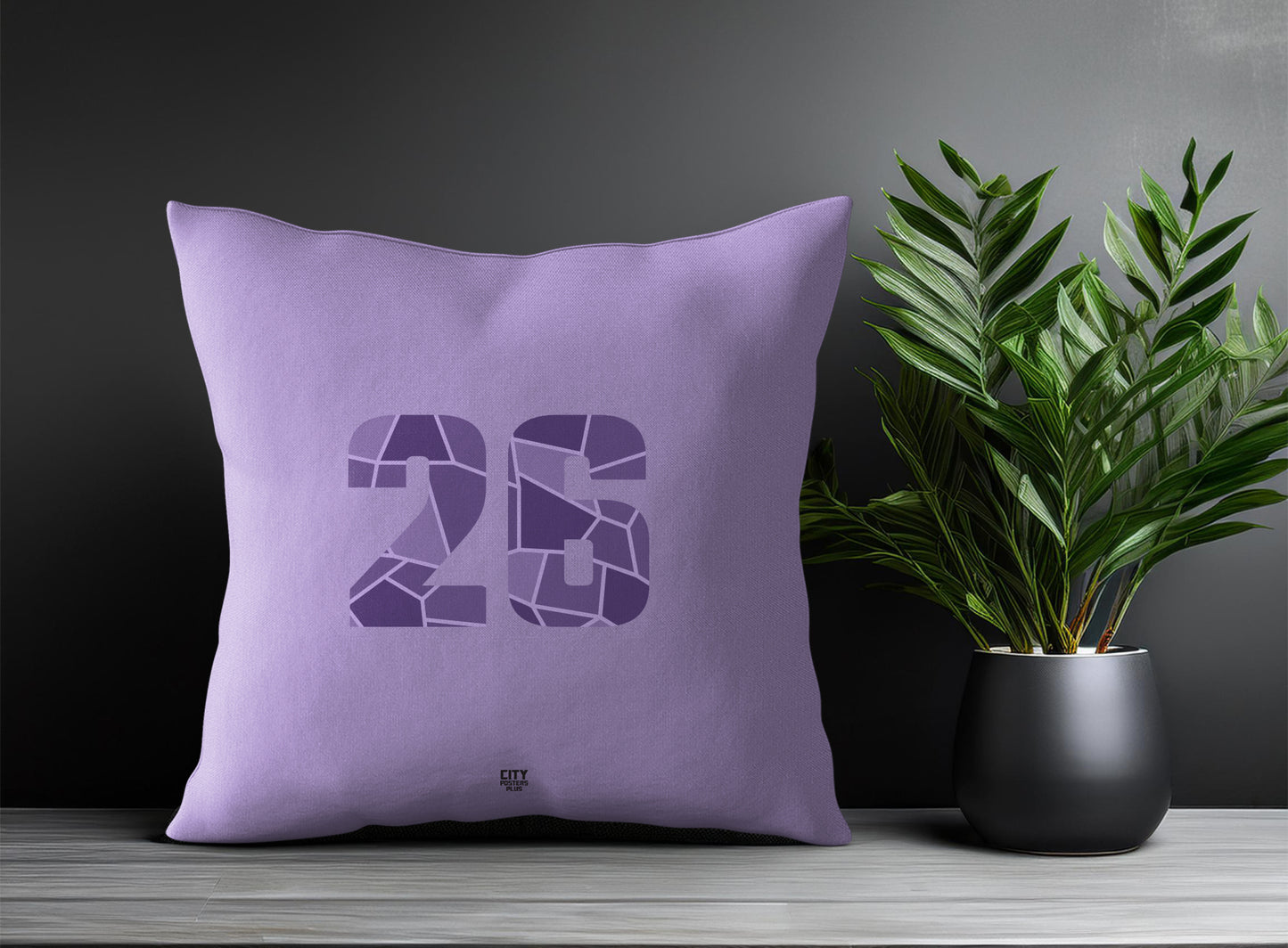 26 Number Pillow Case and Pillow Throw (Iris Lavender)